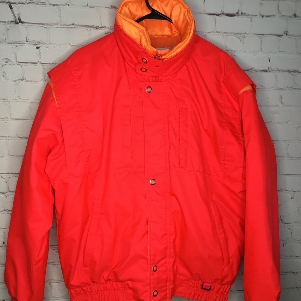 VTG Obermeyer Sport Nathan Neon Pink Full Zip Winter Snow Jacket Men L Hong Kong